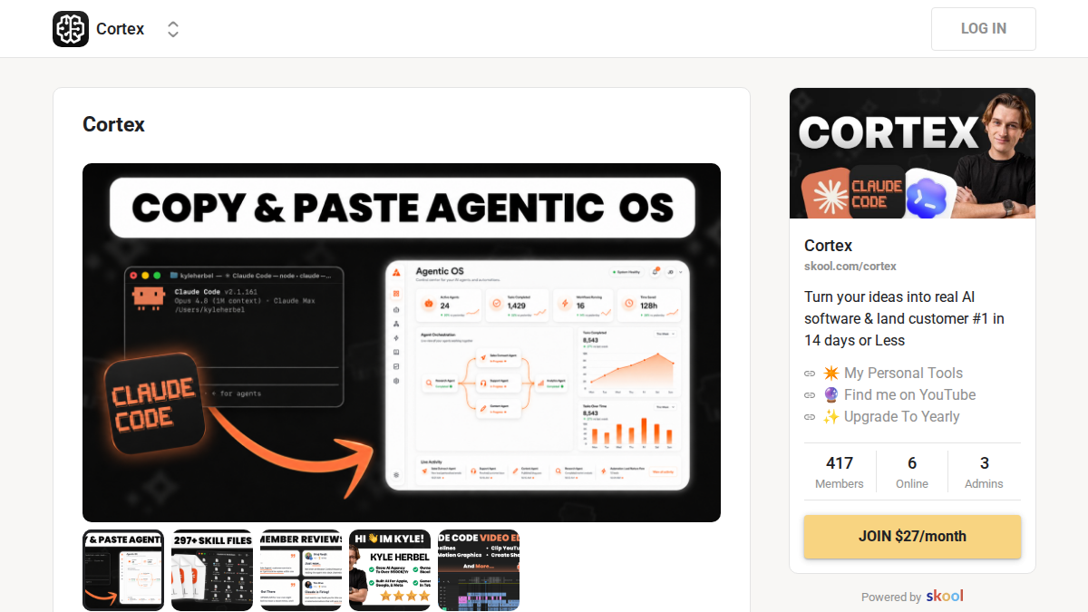 Preview of the Cortex community on Skool